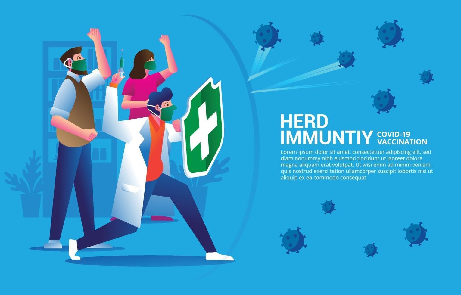 Covid 19 Herd Immunity vector