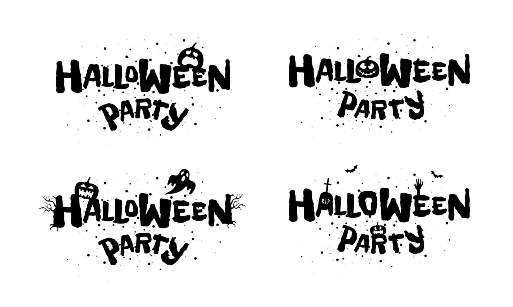 Happy Halloween party holiday hand drawn lettering design vector