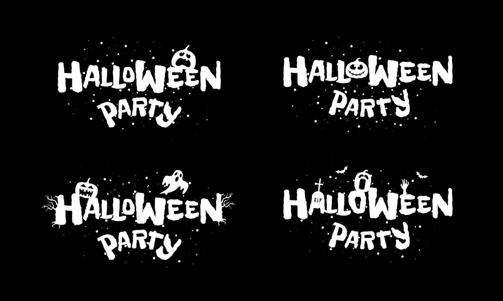 Happy Halloween party holiday hand drawn lettering design vector