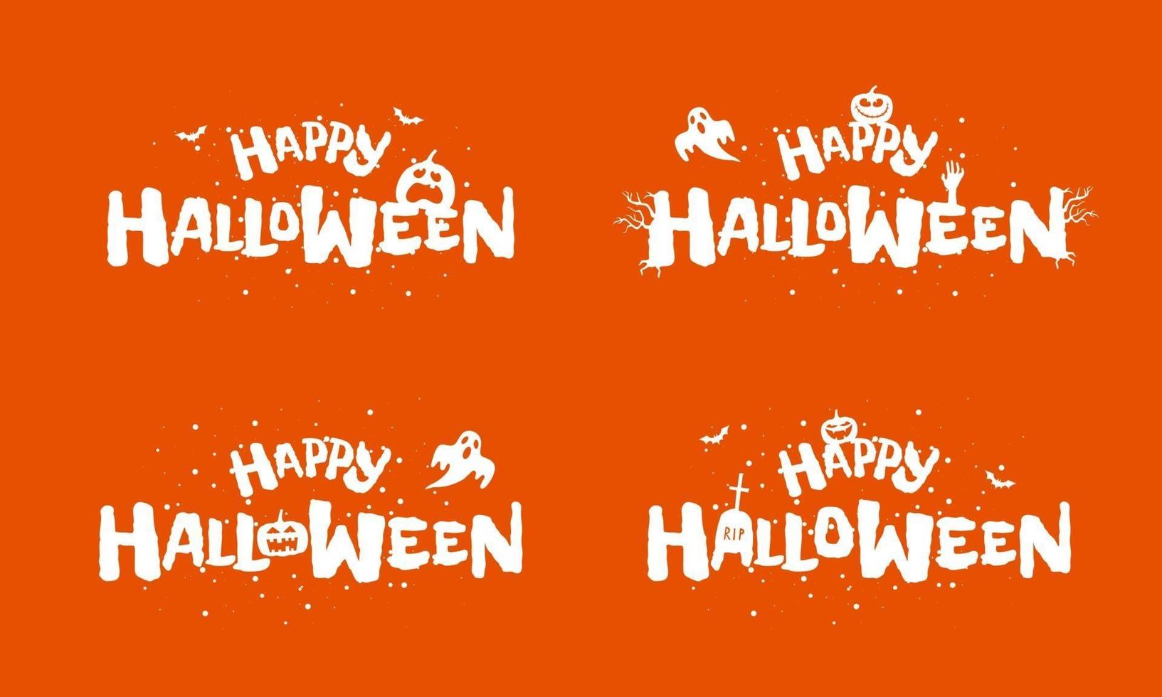 Happy Halloween party holiday hand drawn lettering design vector