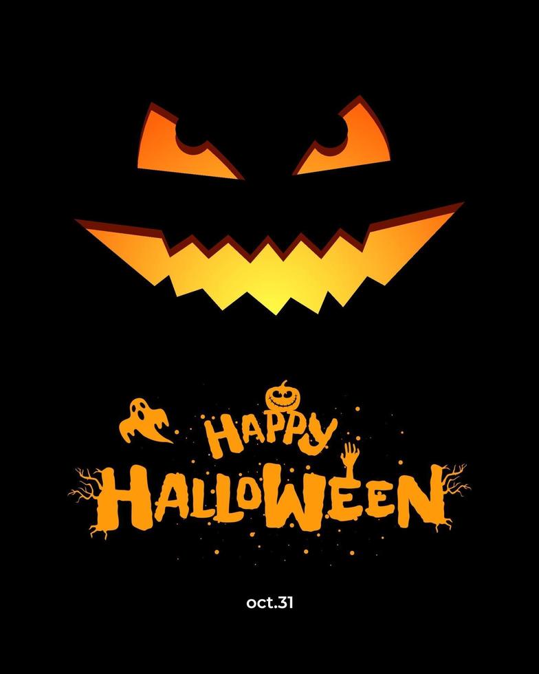 diseño de carteles de fiesta de halloween feliz. calabaza jack o lantern vector