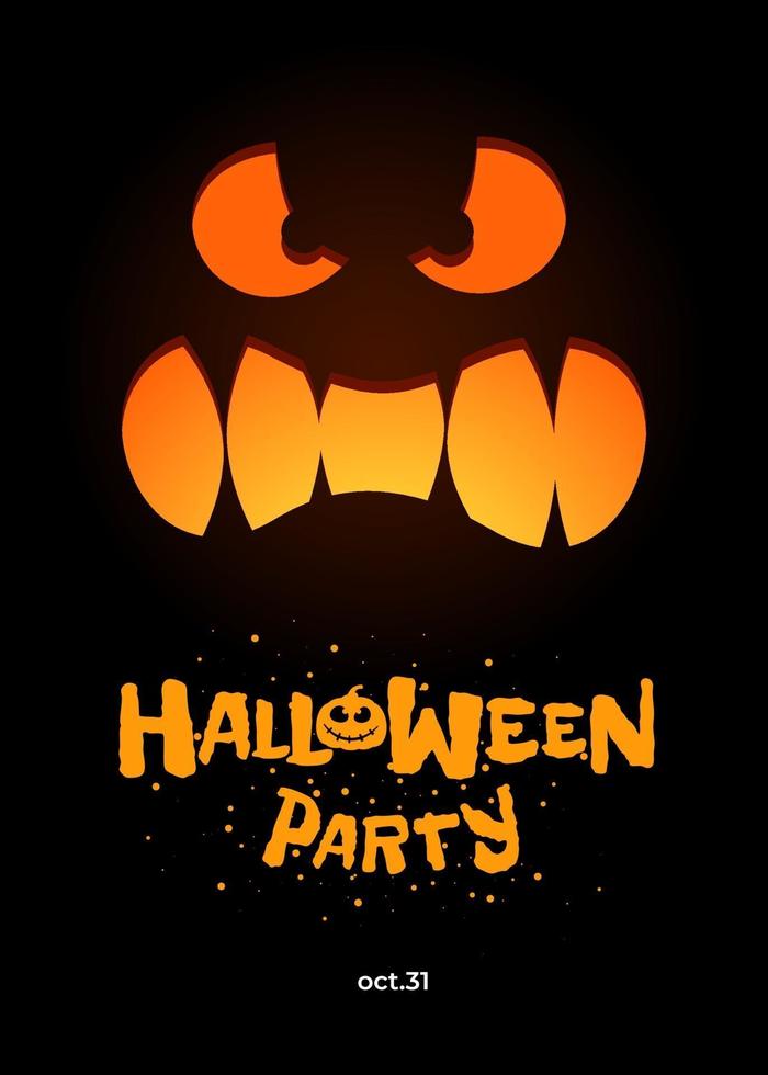 diseño de carteles de fiesta de halloween feliz. calabaza jack o lantern vector