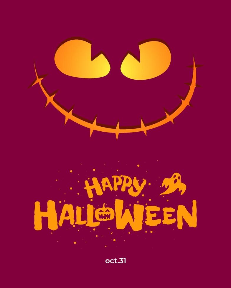 Happy Halloween party poster design. Jack O Lantern pumpkin vector