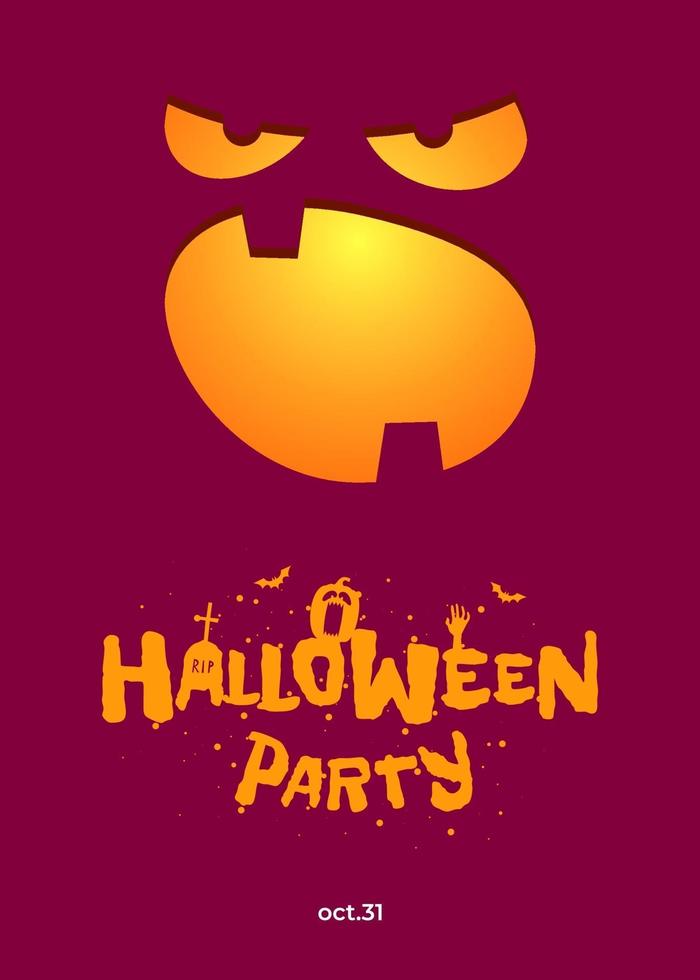 Happy Halloween party poster design. Jack O Lantern pumpkin vector