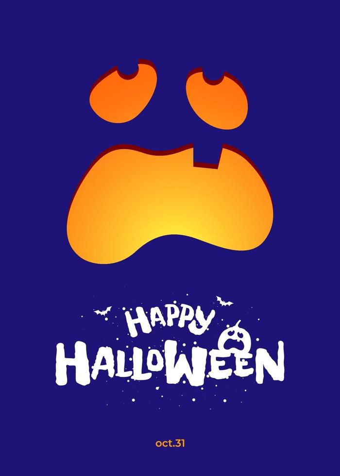 Happy Halloween party poster design. Jack O Lantern pumpkin vector