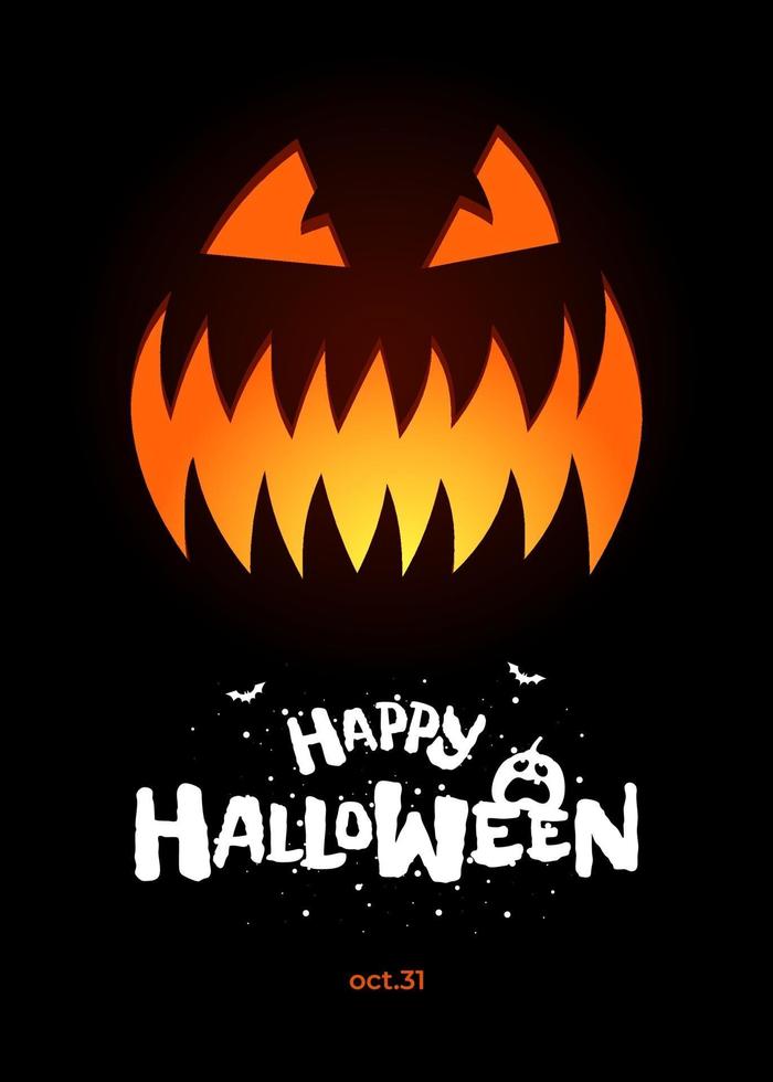 diseño de carteles de fiesta de halloween feliz. calabaza jack o lantern vector