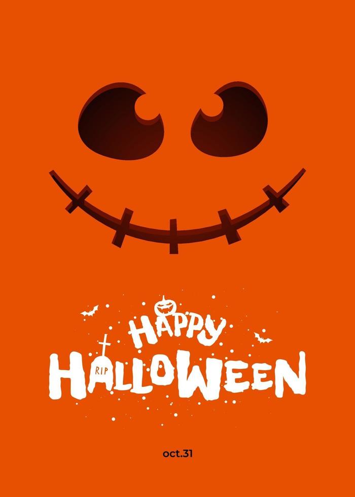 Happy Halloween party poster design. Jack O Lantern pumpkin vector