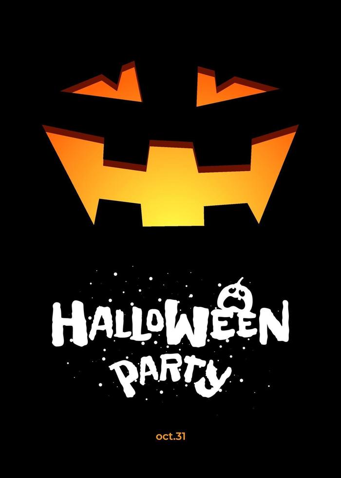 Happy Halloween party poster design. Jack O Lantern pumpkin vector