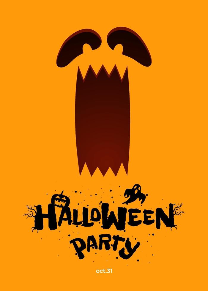 Happy Halloween party poster design. Jack O Lantern pumpkin vector