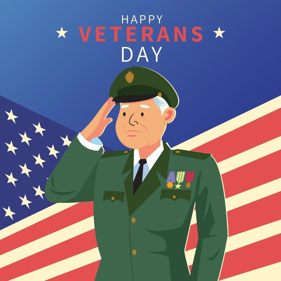 Happy Veterans Day of America vector
