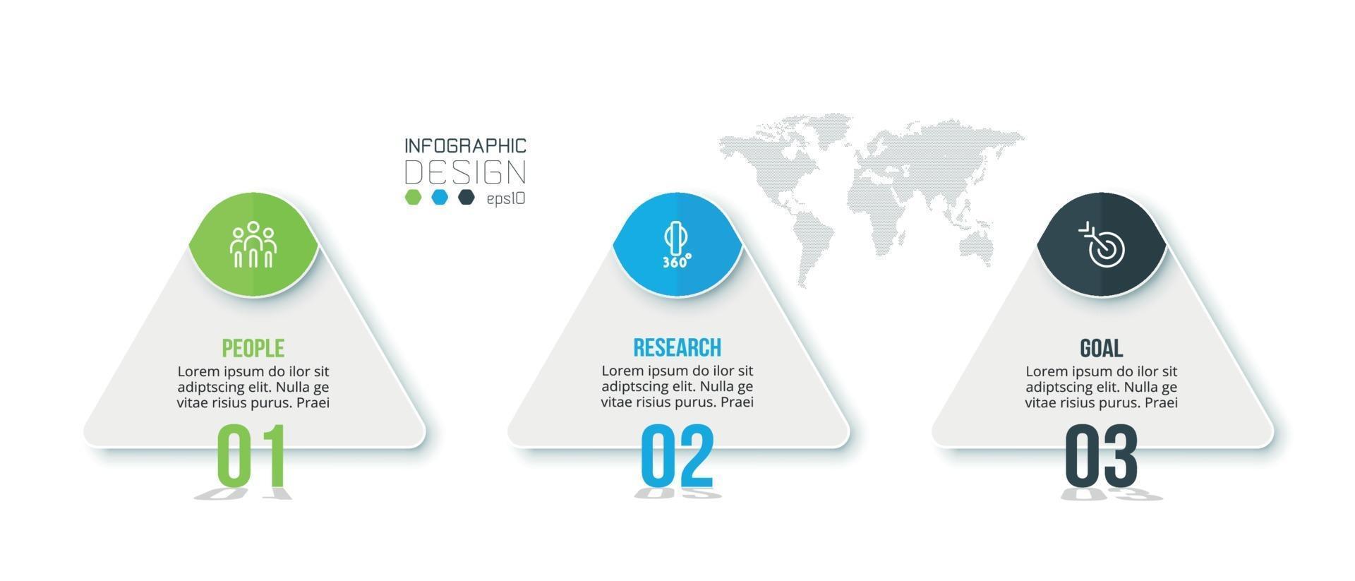 Business infographic  template with step or option design. vector