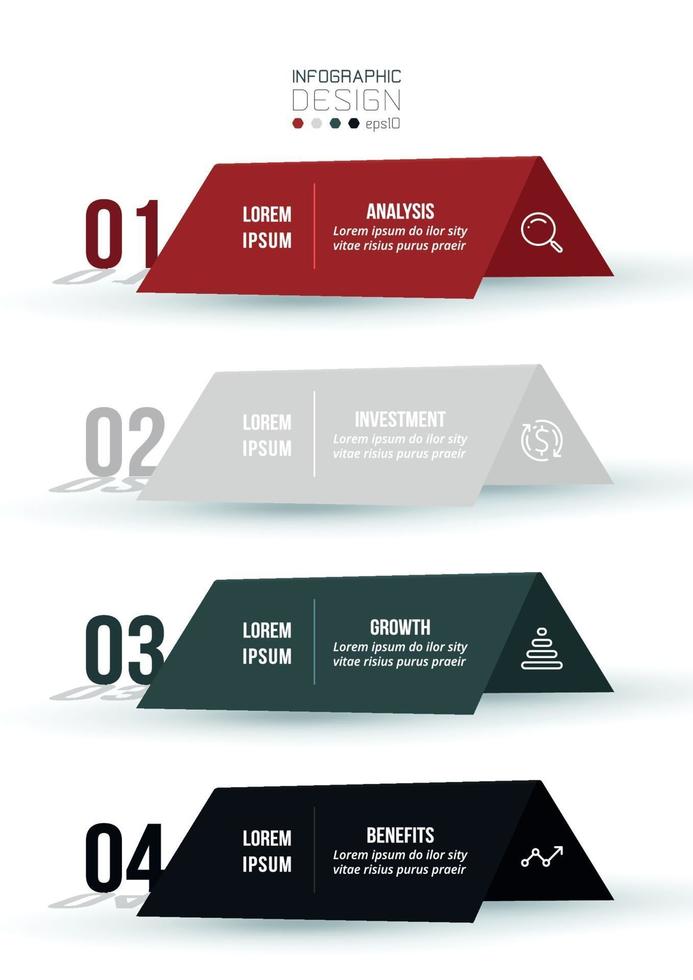 Business infographic  template with step or option design. vector
