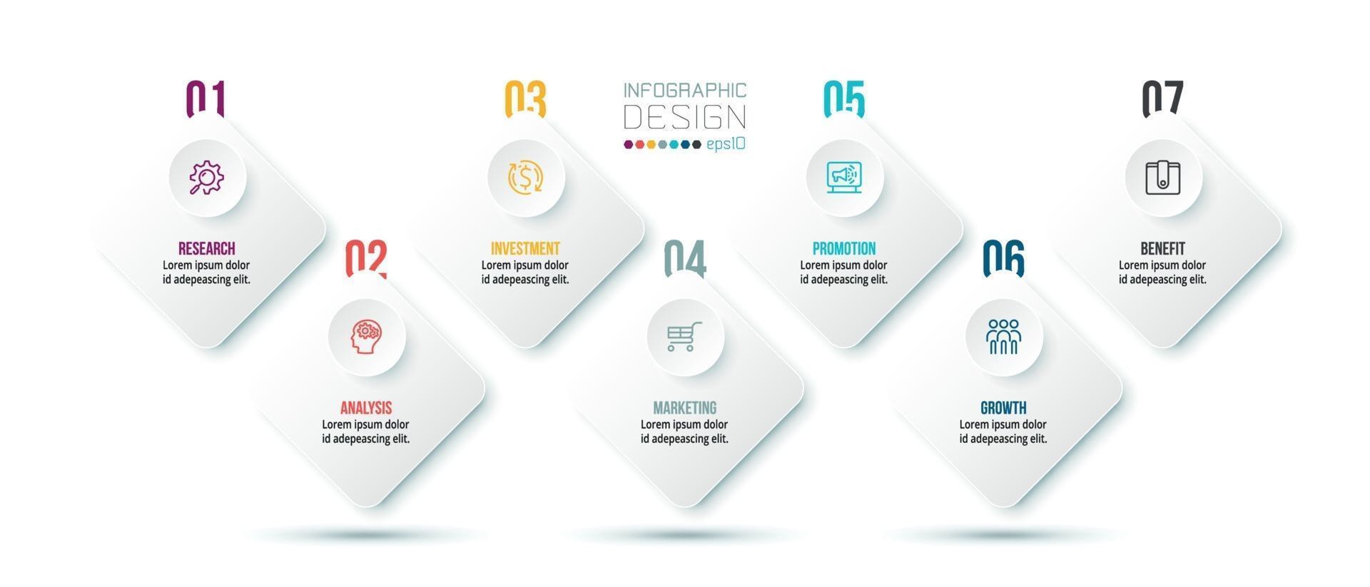 Business infographic  template with step or option design. vector