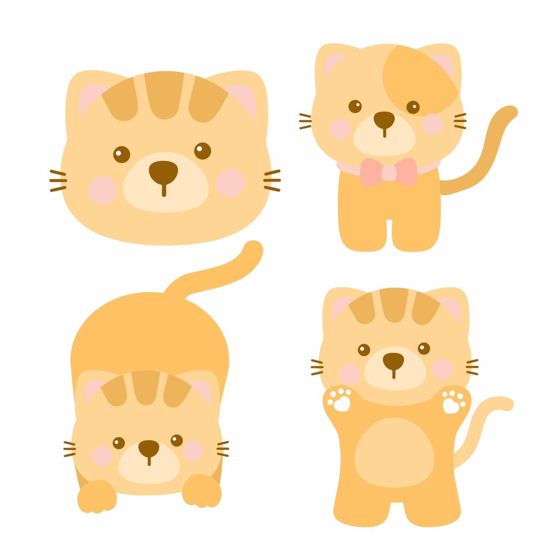 cute orange cats set 3291449 Vector Art at Vecteezy