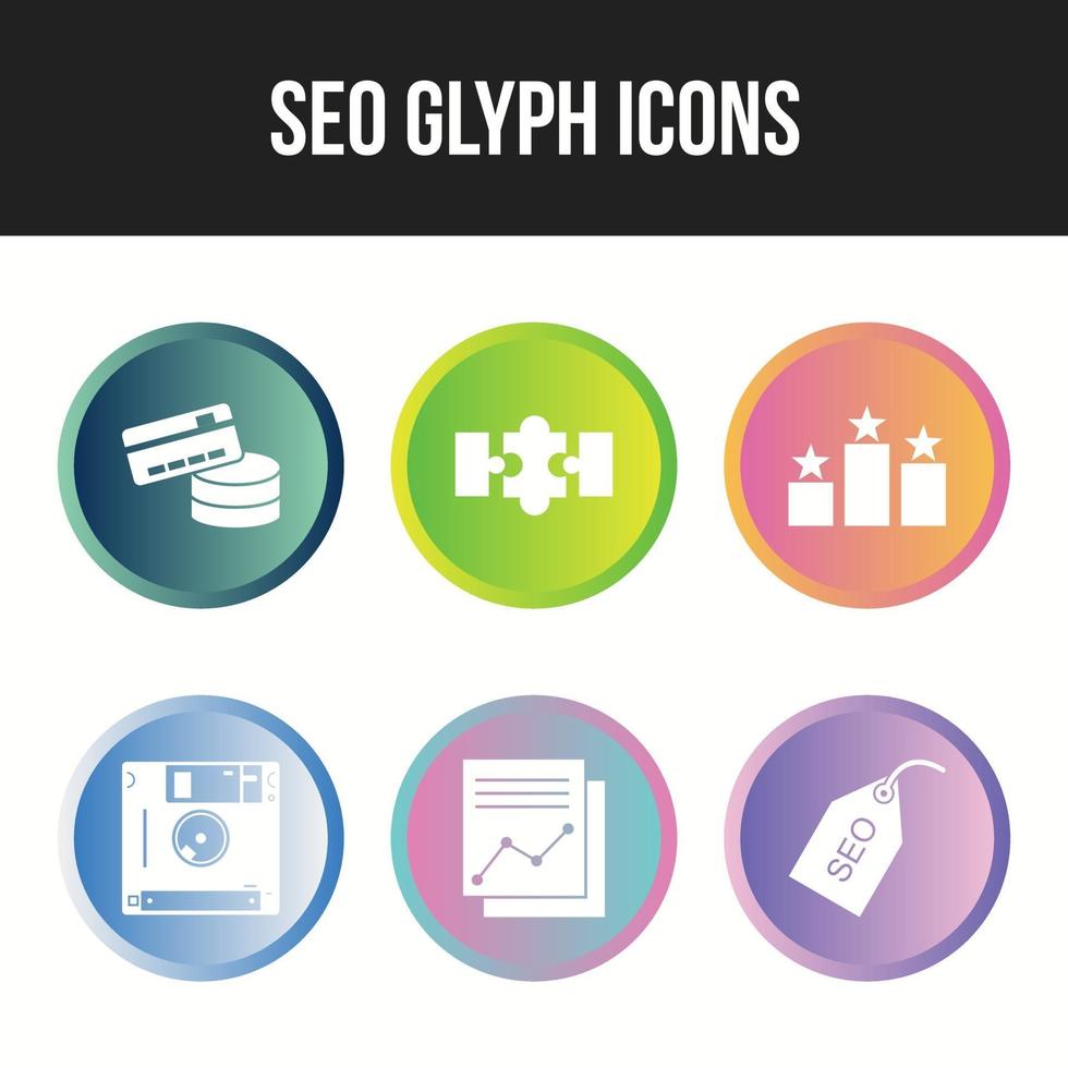 6 Unique vector icons in one set