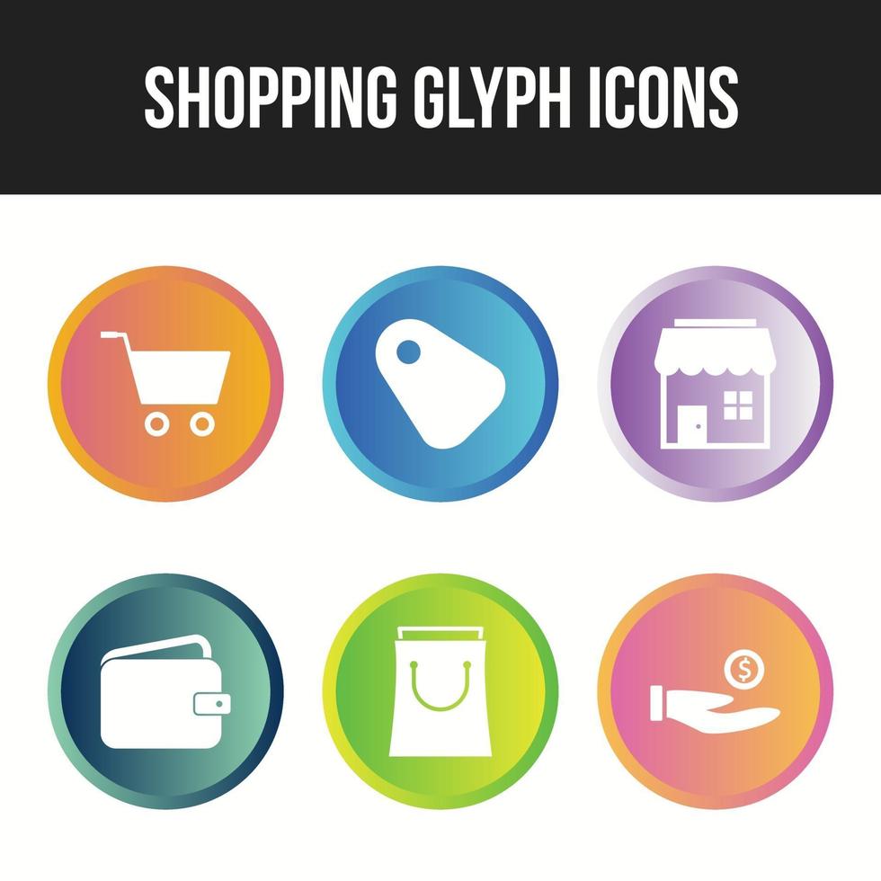 Beautiful shopping six icons in one set vector