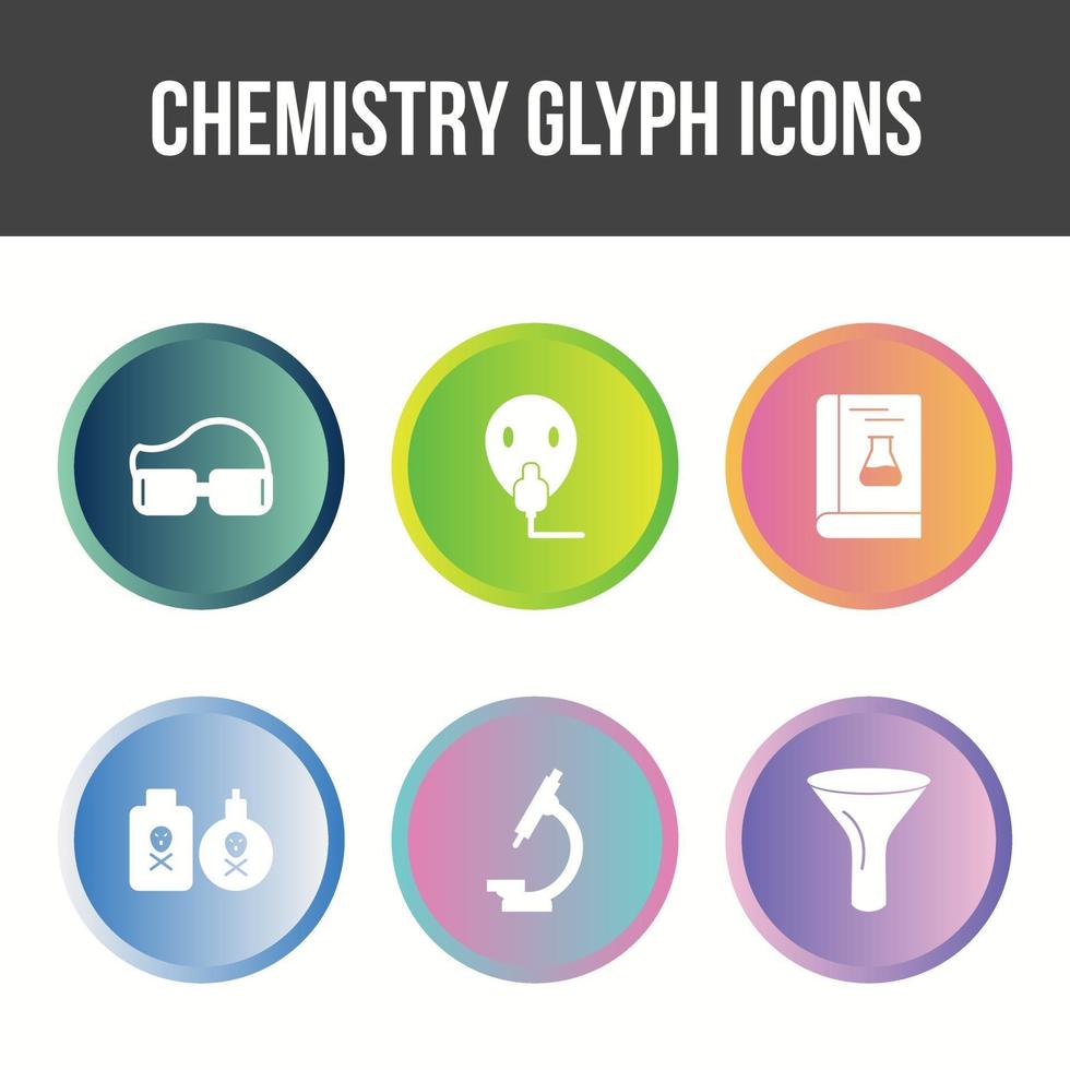 Unique Chemistry Glyph Vector Icon Set