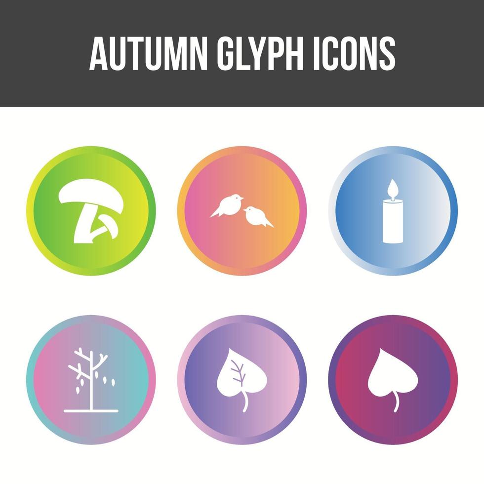 conjunto de iconos de vector de otoño único
