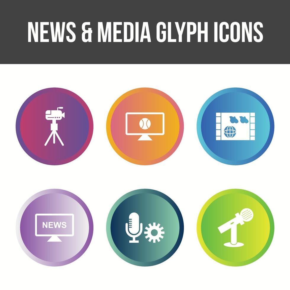 Unique News and Media Vector Icon Set