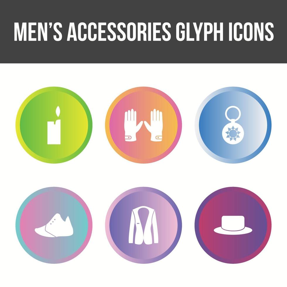 Men's Accessories Vector Icon Set