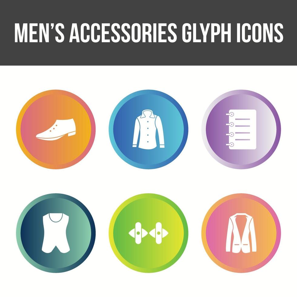 Men's Accessories Vector Icon Set