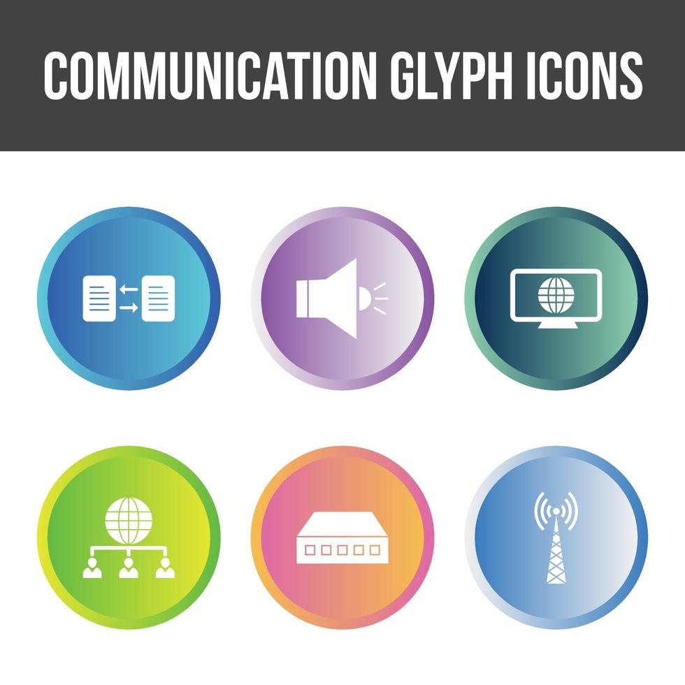 Unique Communication Glyph Vector Icon Set