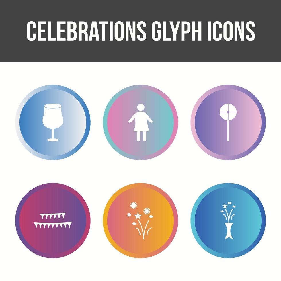 6 Celebrations Vector Icon Set