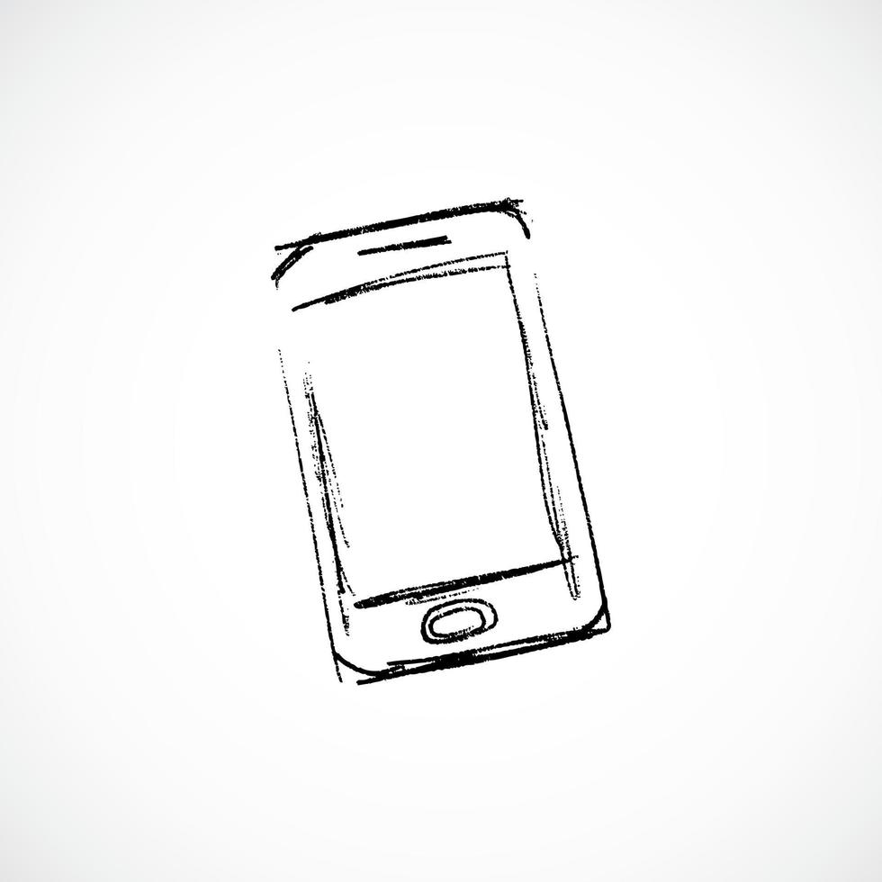 icono de teléfono inteligente dibujado a mano. símbolos de dibujo, ilustración vectorial vector
