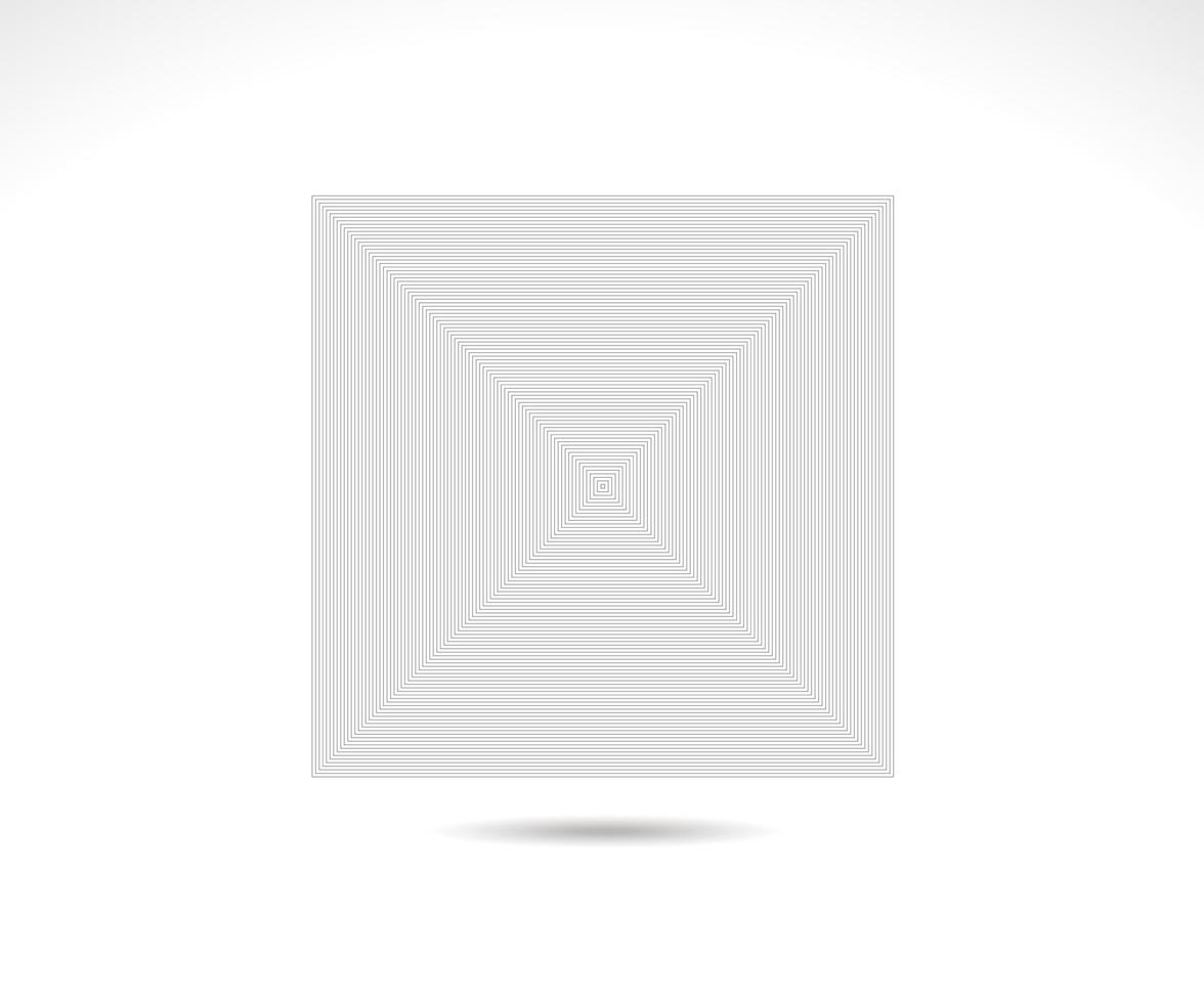 Geometric Square logo. Stroke frame. Line icon, sign, symbol, Flat vector