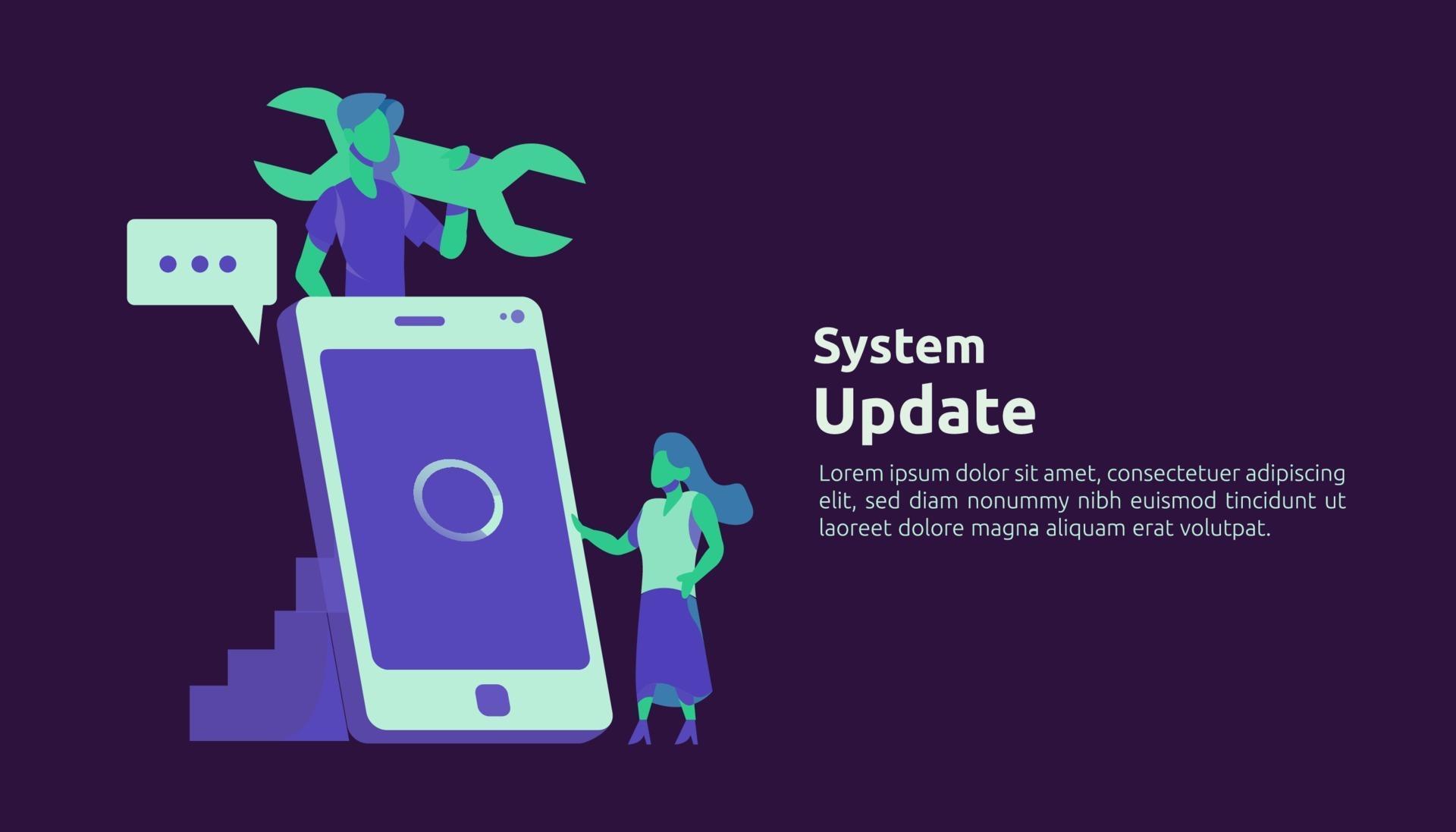 Data Update synchronize process and installation program illustration ...