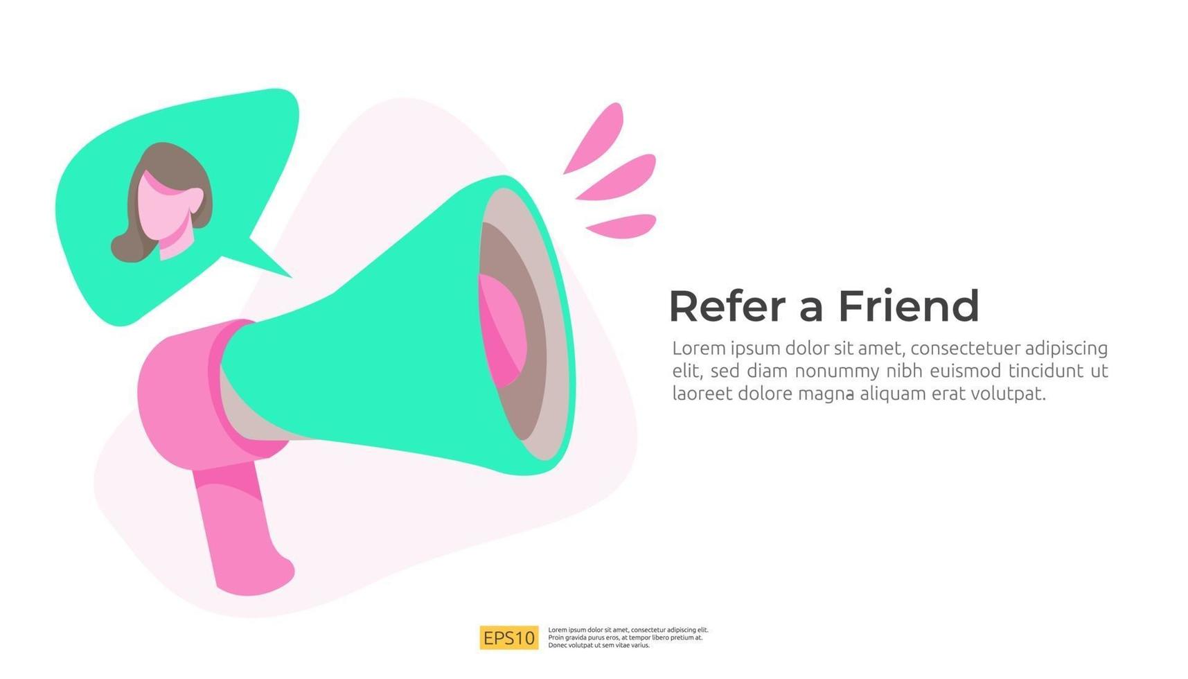 refer a friend illustration concept. affiliate marketing strategy vector