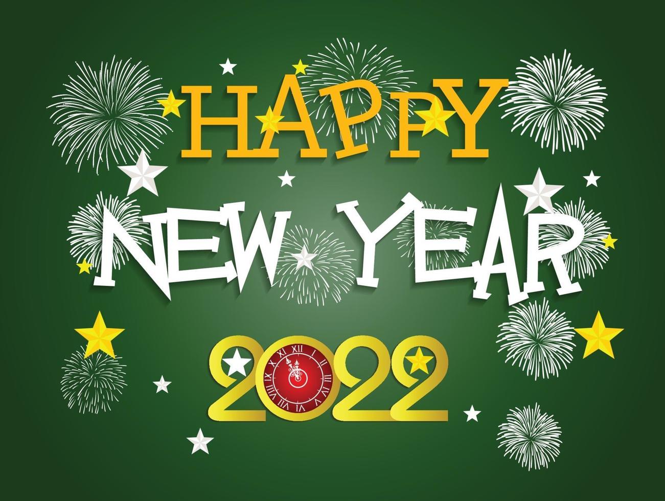 Happy New Year 2022 with fireworks backgrounds vector