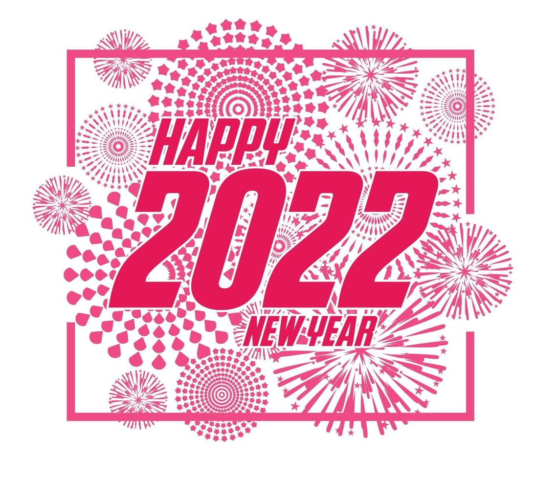 Happy New Year 2022 with fireworks backgrounds vector