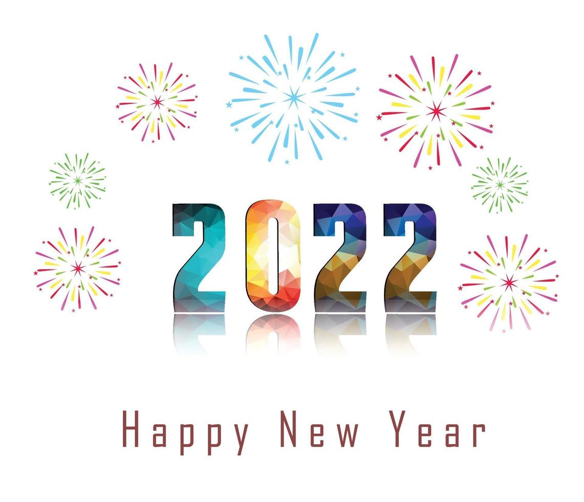 Happy New Year 2022 with fireworks backgrounds vector