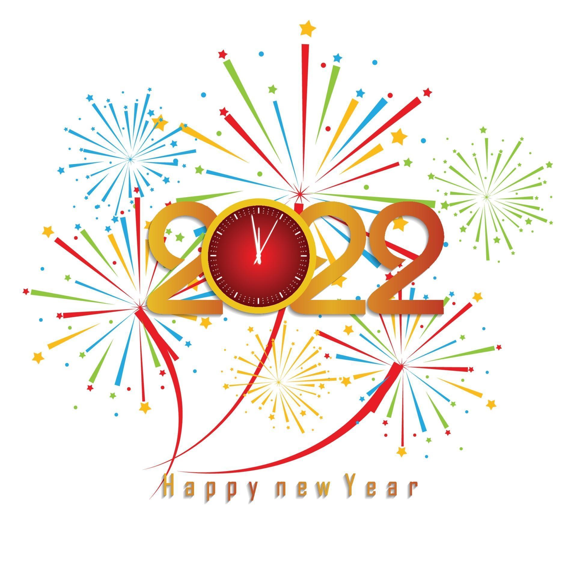 Happy New Year 2022 with fireworks backgrounds 3292009 Vector Art at