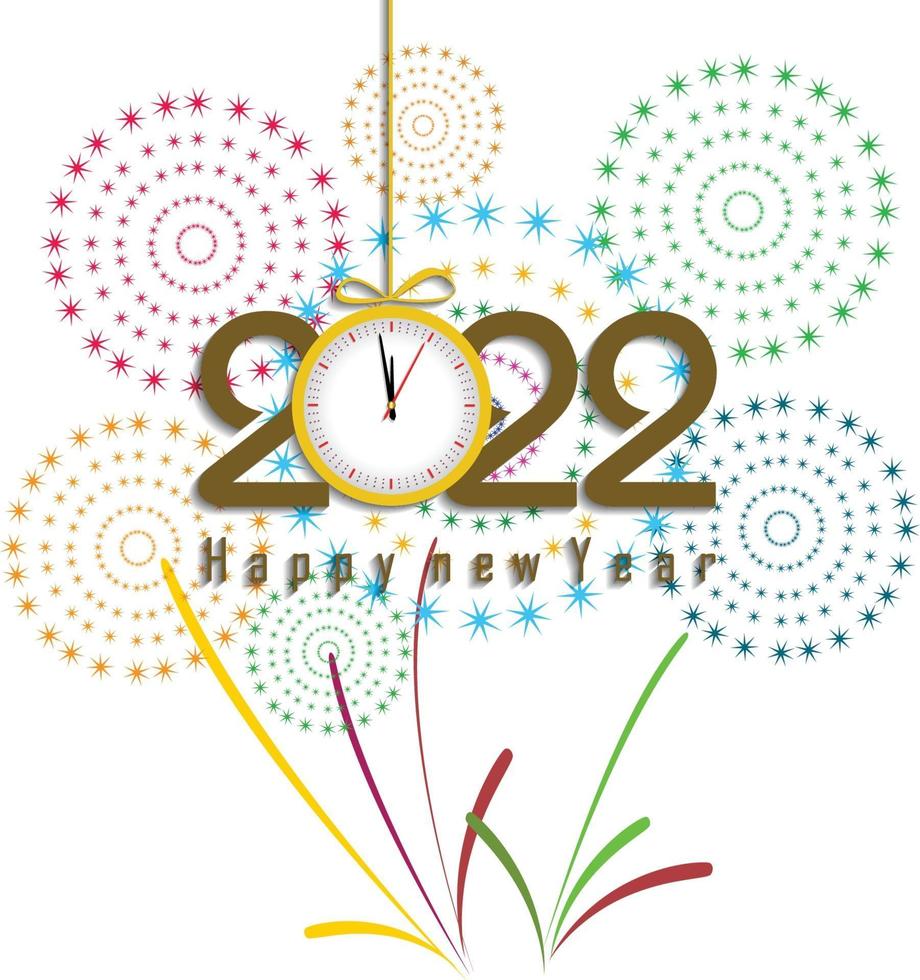 Happy New Year 2022 with fireworks backgrounds vector