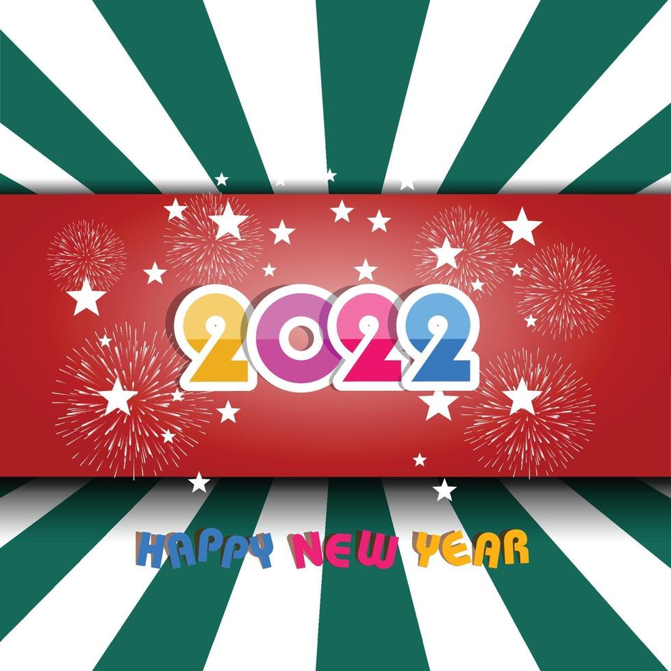 Happy New Year 2022 with fireworks backgrounds vector