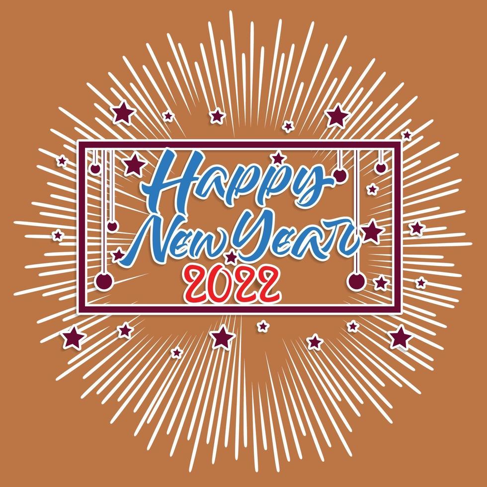 Happy New Year 2022 with fireworks bursting vector