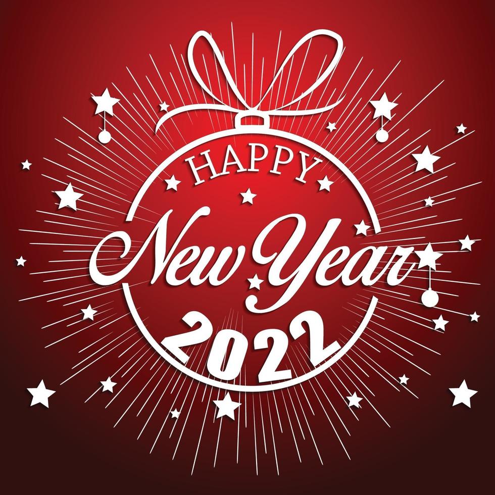 Happy New Year 2022 with fireworks bursting vector
