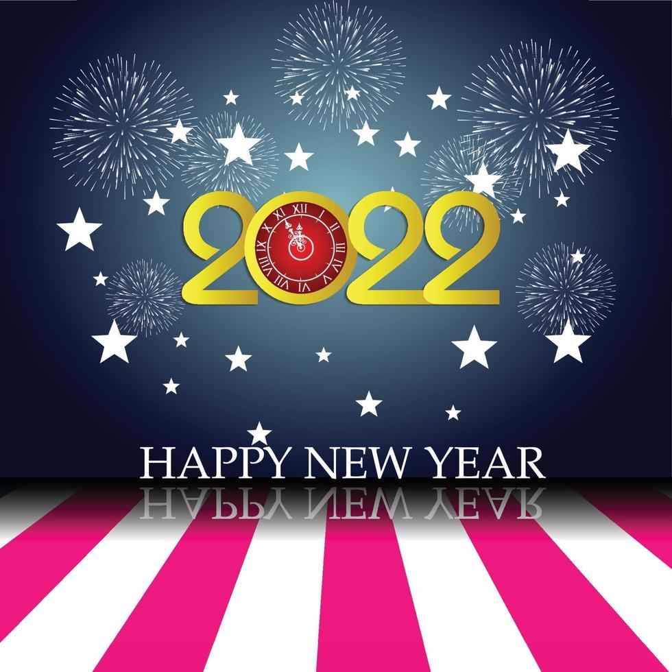 Happy New Year 2022 with fireworks backgrounds vector