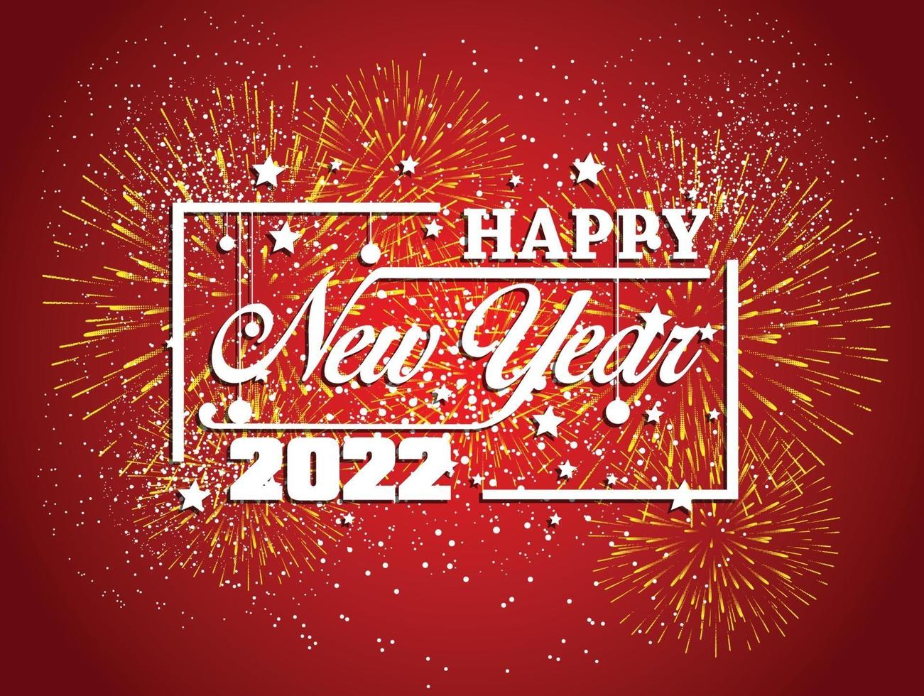 Happy New Year 2022 with fireworks backgrounds vector