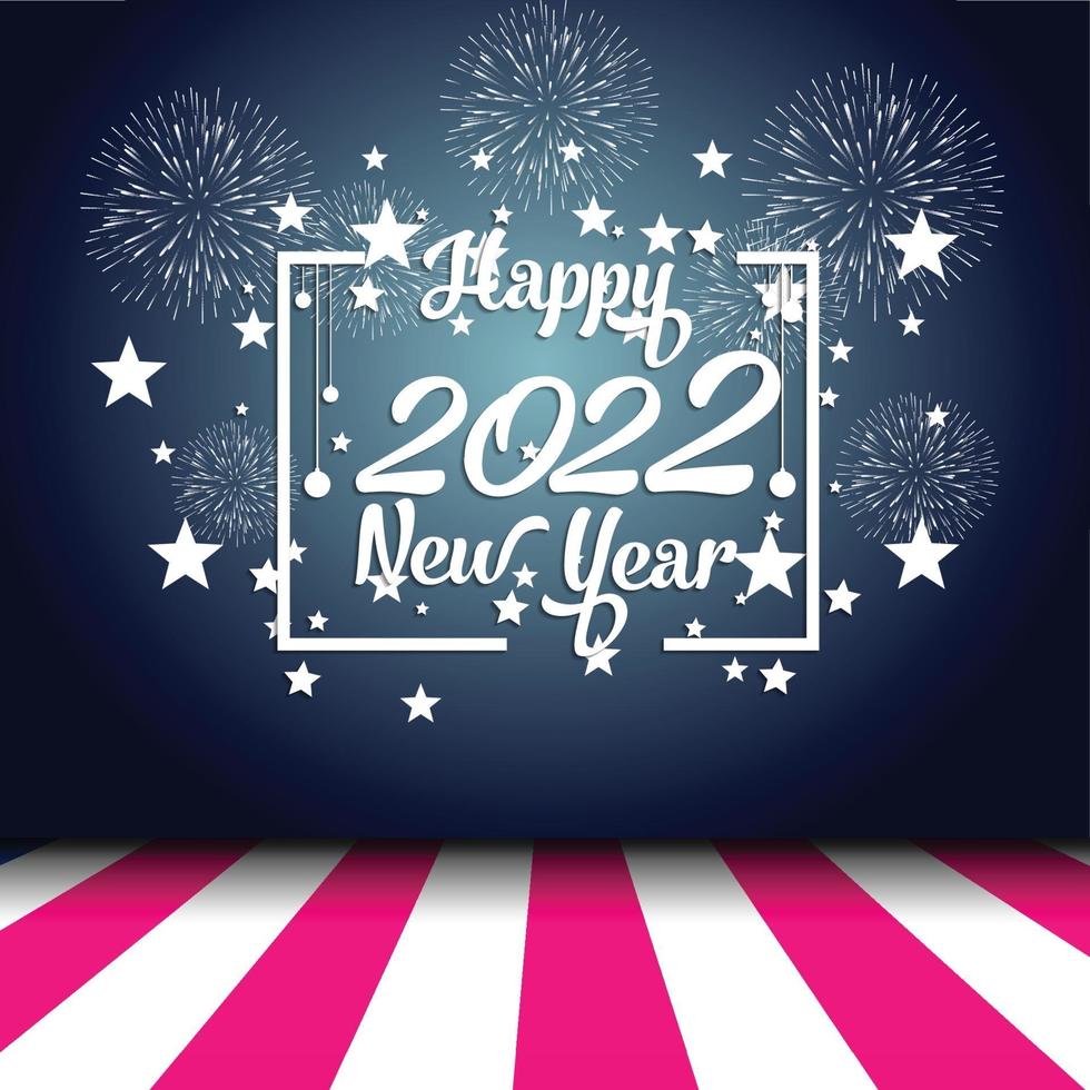 Happy New Year 2022 with fireworks backgrounds vector