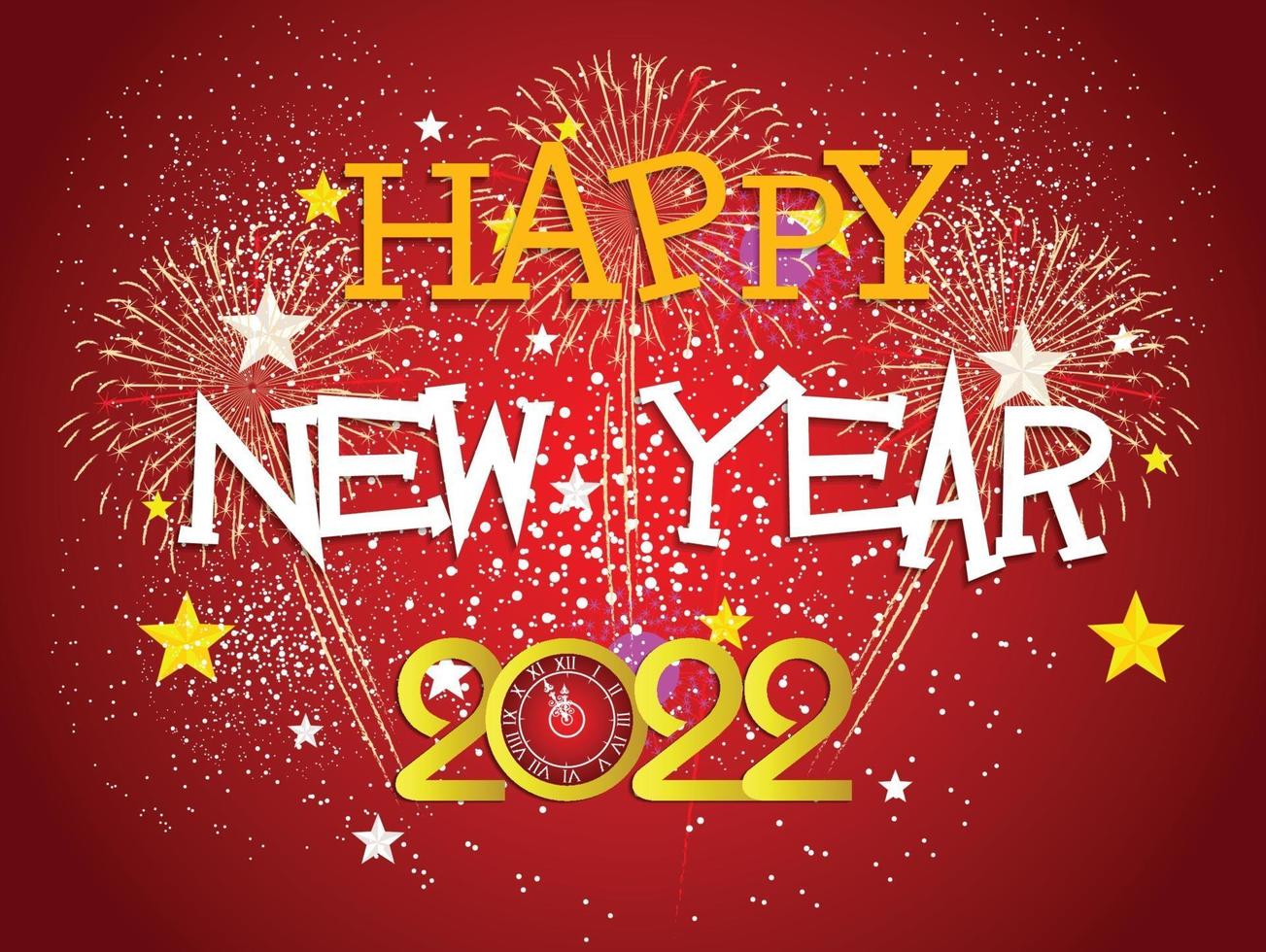 Happy New Year 2022 with fireworks backgrounds vector