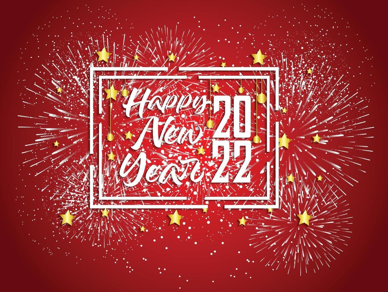 Happy New Year 2022 with fireworks backgrounds vector
