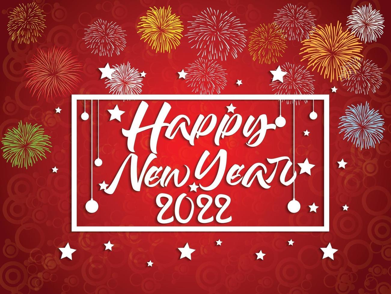 Happy New Year 2022 with fireworks backgrounds vector