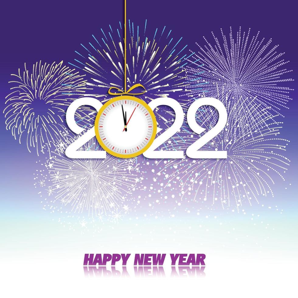 Happy New Year 2022 with fireworks backgrounds vector