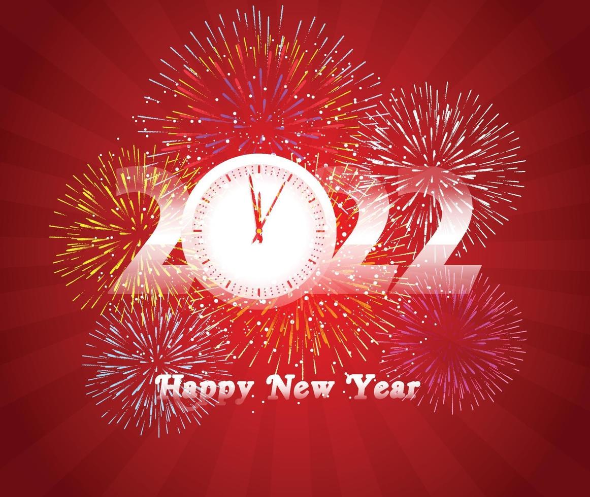 Happy New Year 2022 with fireworks backgrounds vector