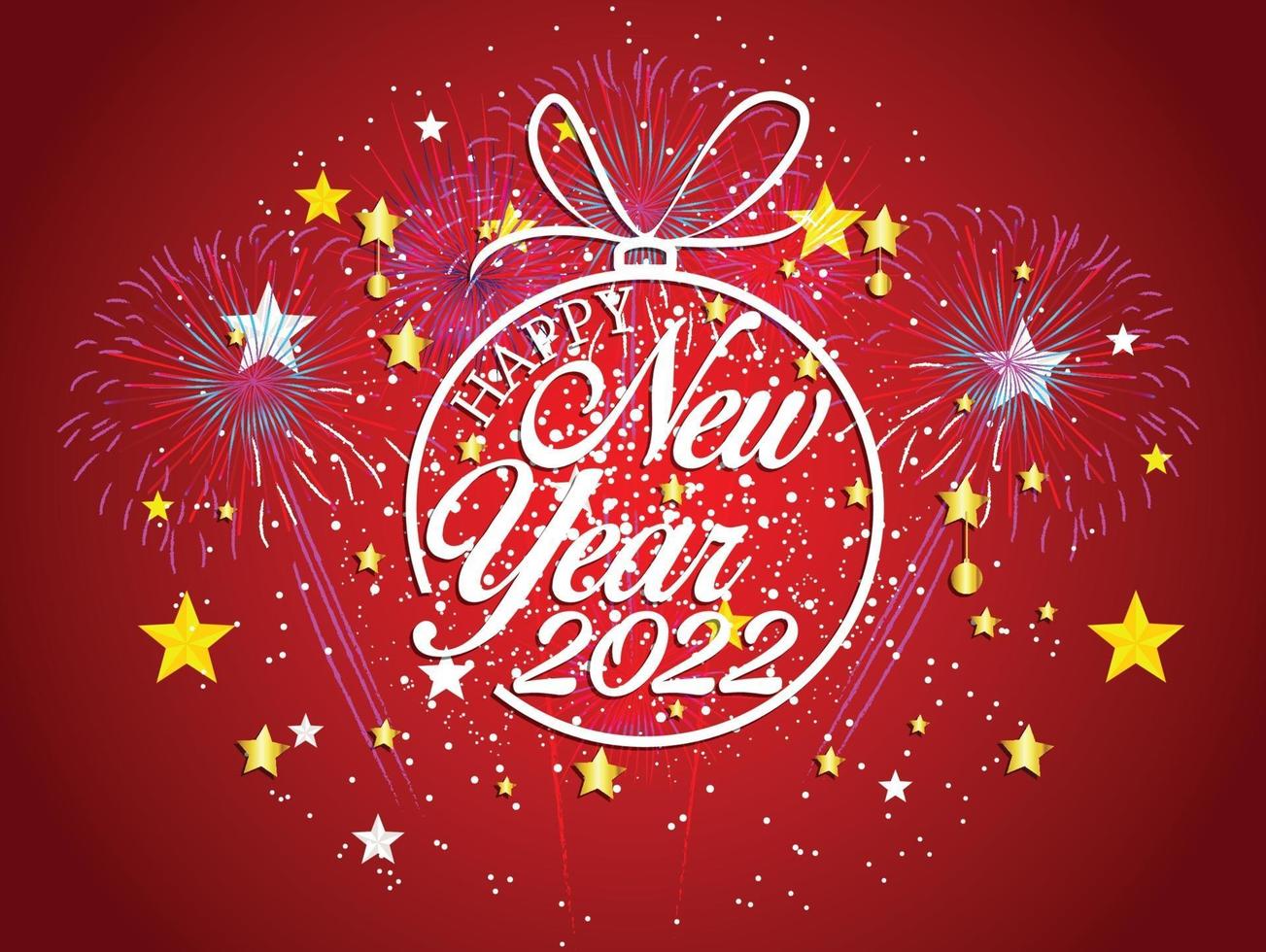 Happy New Year 2022 with fireworks backgrounds vector