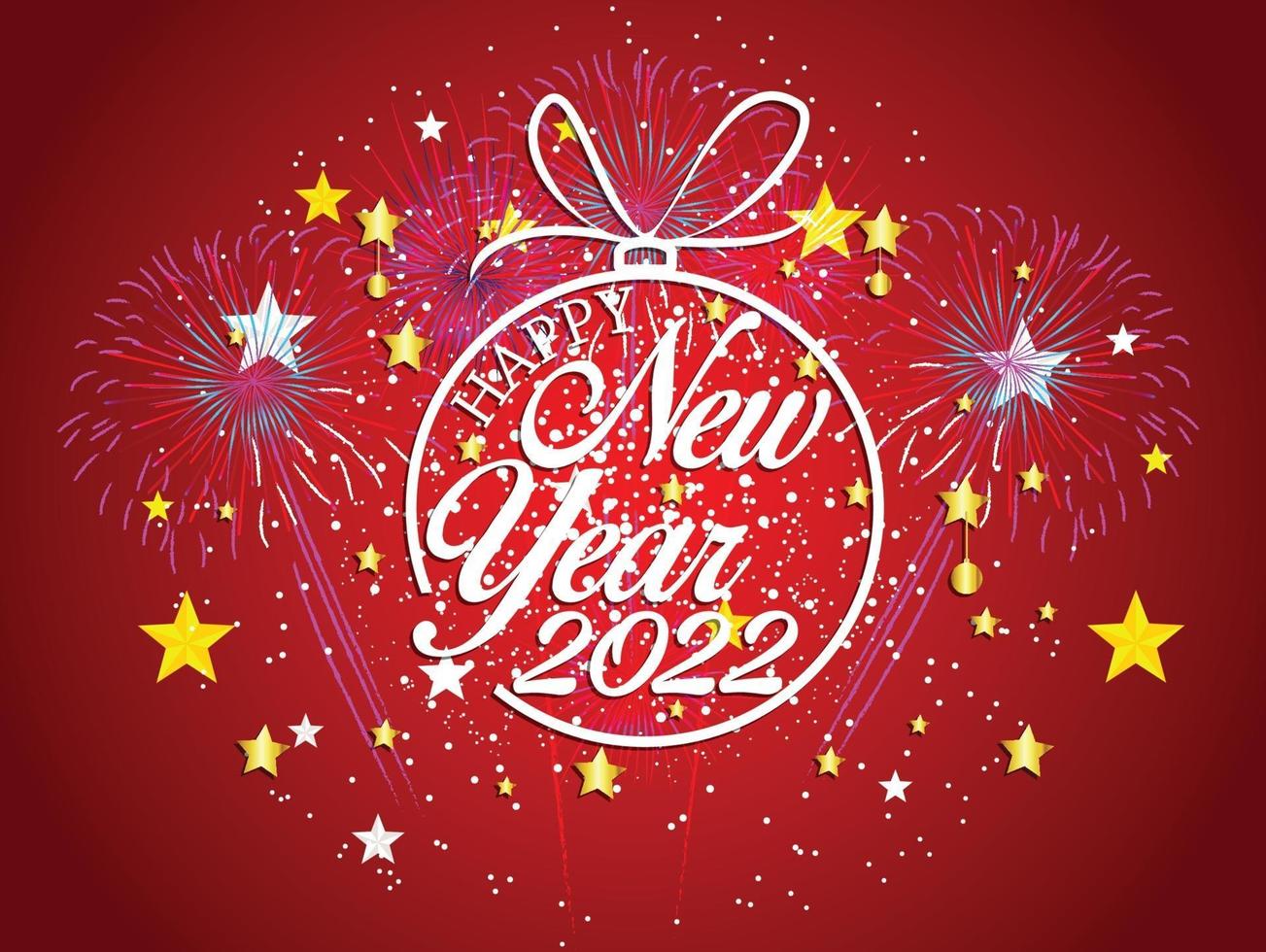 Happy New Year 2022 with fireworks backgrounds vector