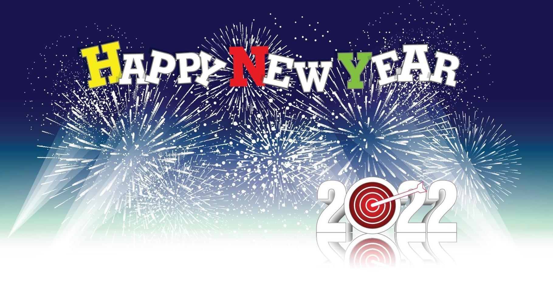 Happy New Year 2022 with fireworks backgrounds vector